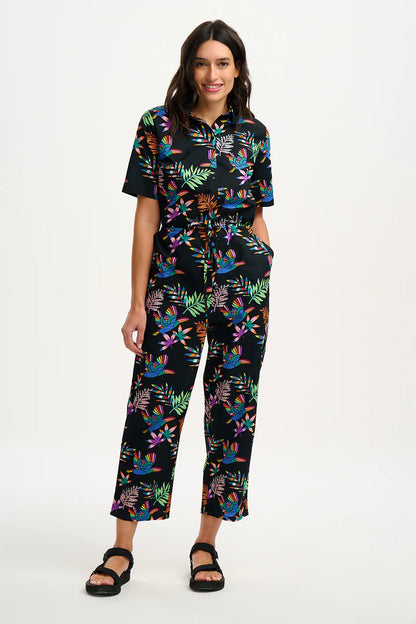 Thelma Jumpsuit - Black, Rainbow Toucans