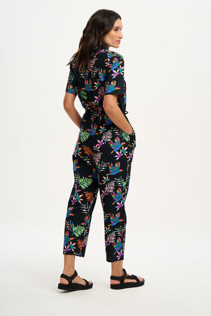 Thelma Jumpsuit - Black, Rainbow Toucans