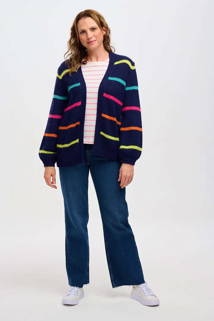 Yvette Cardigan - Navy, Bright Lines