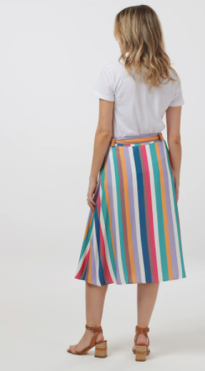 SALE - Rosanna Cruise Stripe Midi Skirt